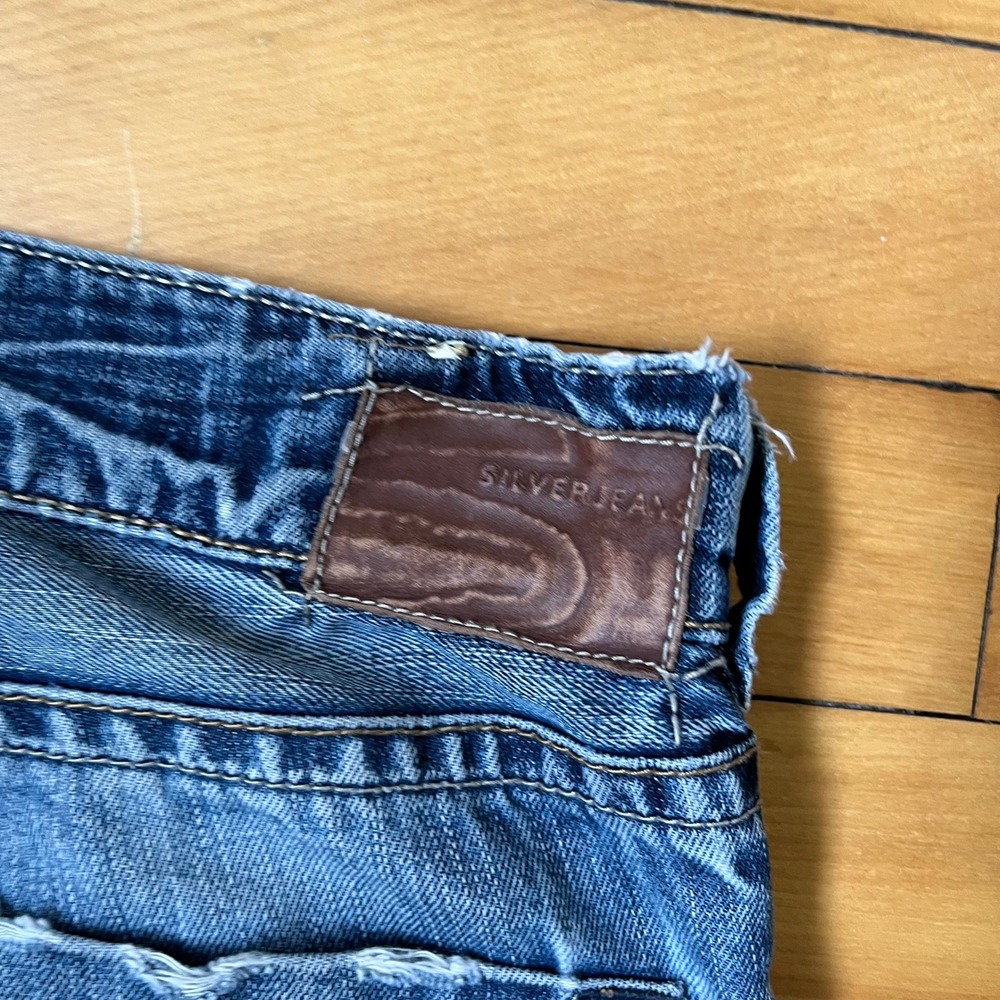 Silver Jeans Co Mens Straight Leg Distressed Decker Denim Blue Jeans 31x31 - Picture 16 of 16